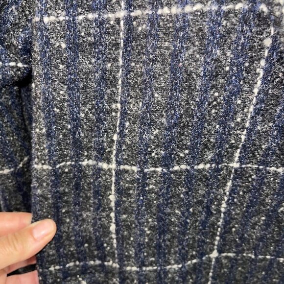 Saril Ltd Vintage Womens Coat Size Large Gray Plaid Pockets Knit Cuffs Pure Wool - Picture 6 of 10